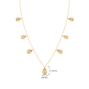 Pear Drop Diamond Necklace with Baguette Center – Teardrop Diamond Chain in Yellow, Rose & White Gold | JewelVerra