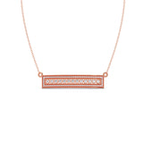 Bar Pendant Necklace with Round Brilliant-Cut Diamonds – Geometric Diamond Necklace in Yellow, Rose & White Gold | JewelVerra