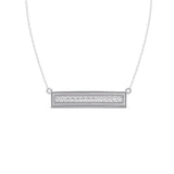 Bar Pendant Necklace with Round Brilliant-Cut Diamonds – Geometric Diamond Necklace in Yellow, Rose & White Gold | JewelVerra