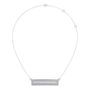 Bar Pendant Necklace with Round Brilliant-Cut Diamonds – Geometric Diamond Necklace in Yellow, Rose & White Gold | JewelVerra