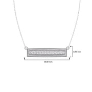 Bar Pendant Necklace with Round Brilliant-Cut Diamonds – Geometric Diamond Necklace in Yellow, Rose & White Gold | JewelVerra