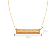 Bar Pendant Necklace with Round Brilliant-Cut Diamonds – Geometric Diamond Necklace in Yellow, Rose & White Gold | JewelVerra