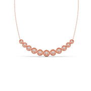 Round Diamond Cascade Necklace – Elegant Circle Design in Yellow, Rose & Silver Gold | JewelVerra