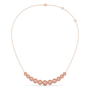 Round Diamond Cascade Necklace – Elegant Circle Design in Yellow, Rose & Silver Gold | JewelVerra