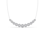 Round Diamond Cascade Necklace – Elegant Circle Design in Yellow, Rose & Silver Gold | JewelVerra