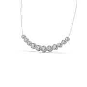 Round Diamond Cascade Necklace – Elegant Circle Design in Yellow, Rose & Silver Gold | JewelVerra