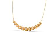 Round Diamond Cascade Necklace – Elegant Circle Design in Yellow, Rose & Silver Gold | JewelVerra
