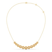 Round Diamond Cascade Necklace – Elegant Circle Design in Yellow, Rose & Silver Gold | JewelVerra