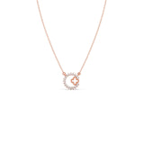 Diamond Circle Necklace with Clover Cutout – Elegant Pendant in Yellow Gold | JewelVerra