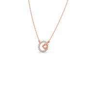 Diamond Circle Necklace with Clover Cutout – Elegant Pendant in Yellow Gold | JewelVerra