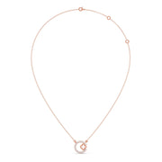 Diamond Circle Necklace with Clover Cutout – Elegant Pendant in Yellow Gold | JewelVerra