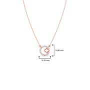 Diamond Circle Necklace with Clover Cutout – Elegant Pendant in Yellow Gold | JewelVerra