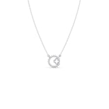 Diamond Circle Necklace with Clover Cutout – Elegant Pendant in Yellow Gold | JewelVerra