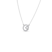 Diamond Circle Necklace with Clover Cutout – Elegant Pendant in Yellow Gold | JewelVerra