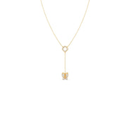 Butterfly Drop Necklace in Gold – Diamond Charm Pendant | JewelVerra
