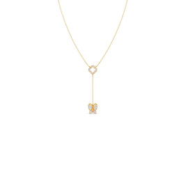 Butterfly Drop Necklace in Gold – Diamond Charm Pendant | JewelVerra