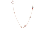 Color Accent Diamond Station Necklace – Elegant Yellow, Rose & White Gold Options | JewelVerra