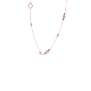 Color Accent Diamond Station Necklace – Elegant Yellow, Rose & White Gold Options | JewelVerra