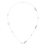 Color Accent Diamond Station Necklace – Elegant Yellow, Rose & White Gold Options | JewelVerra