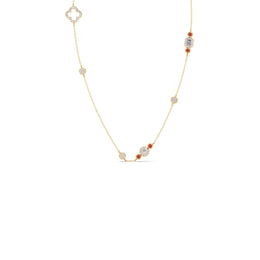 Color Accent Diamond Station Necklace – Elegant Yellow, Rose & White Gold Options | JewelVerra