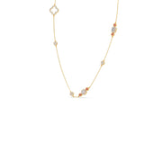 Color Accent Diamond Station Necklace – Elegant Yellow, Rose & White Gold Options | JewelVerra