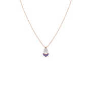 Pear Drop Diamond Pendant Necklace – Blue & White Gemstones in Gold | JewelVerra