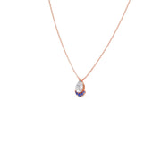 Pear Drop Diamond Pendant Necklace – Blue & White Gemstones in Gold | JewelVerra