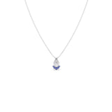 Pear Drop Diamond Pendant Necklace – Blue & White Gemstones in Gold | JewelVerra