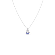 Pear Drop Diamond Pendant Necklace – Blue & White Gemstones in Gold | JewelVerra