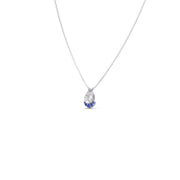 Pear Drop Diamond Pendant Necklace – Blue & White Gemstones in Gold | JewelVerra