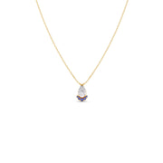 Pear Drop Diamond Pendant Necklace – Blue & White Gemstones in Gold | JewelVerra