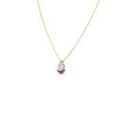 Pear Drop Diamond Pendant Necklace – Blue & White Gemstones in Gold | JewelVerra