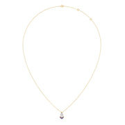 Pear Drop Diamond Pendant Necklace – Blue & White Gemstones in Gold | JewelVerra