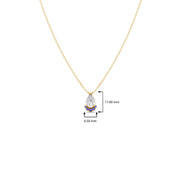 Pear Drop Diamond Pendant Necklace – Blue & White Gemstones in Gold | JewelVerra