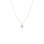Classic Round Brilliant Diamond Pendant Necklace in Yellow Gold – Timeless Elegance | JewelVerra