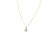 Classic Round Brilliant Diamond Pendant Necklace in Yellow Gold – Timeless Elegance | JewelVerra