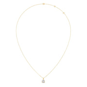 Classic Round Brilliant Diamond Pendant Necklace in Yellow Gold – Timeless Elegance | JewelVerra