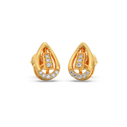 Teardrop Diamond Earrings for Women – Elegant Gold Studs | JewelVerra