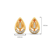 Teardrop Diamond Earrings for Women – Elegant Gold Studs | JewelVerra