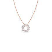 Diamond Circle Pendant Necklace – Sparkling Round Design in Yellow, Rose & Silver Gold | JewelVerra