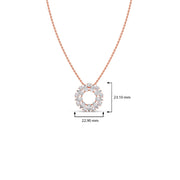 Diamond Circle Pendant Necklace – Sparkling Round Design in Yellow, Rose & Silver Gold | JewelVerra