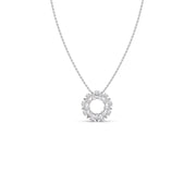 Diamond Circle Pendant Necklace – Sparkling Round Design in Yellow, Rose & Silver Gold | JewelVerra