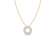Diamond Circle Pendant Necklace – Sparkling Round Design in Yellow, Rose & Silver Gold | JewelVerra