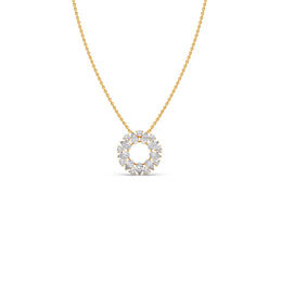 Diamond Circle Pendant Necklace – Sparkling Round Design in Yellow, Rose & Silver Gold | JewelVerra