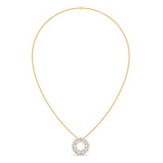 Diamond Circle Pendant Necklace – Sparkling Round Design in Yellow, Rose & Silver Gold | JewelVerra