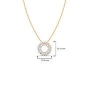 Diamond Circle Pendant Necklace – Sparkling Round Design in Yellow, Rose & Silver Gold | JewelVerra