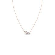 Double Diamond Drop Necklace – Pear & Oval Cut Design in Yellow, Rose & Silver Gold | JewelVerra