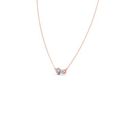 Double Diamond Drop Necklace – Pear & Oval Cut Design in Yellow, Rose & Silver Gold | JewelVerra