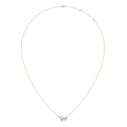 Double Diamond Drop Necklace – Pear & Oval Cut Design in Yellow, Rose & Silver Gold | JewelVerra