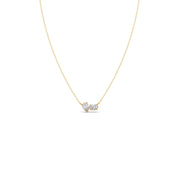 Double Diamond Drop Necklace – Pear & Oval Cut Design in Yellow, Rose & Silver Gold | JewelVerra